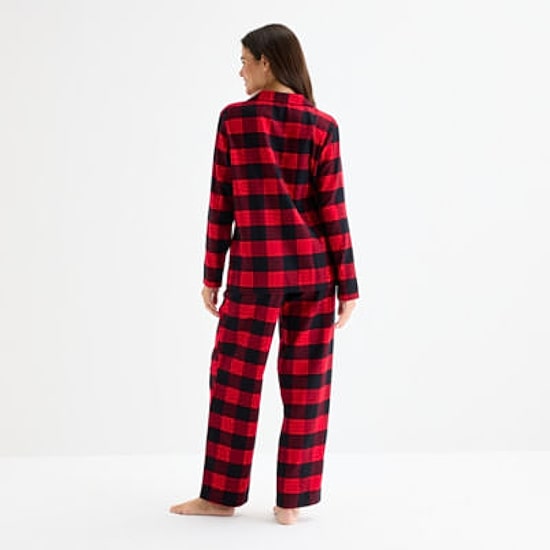 North Pole Trading Co. Buffalo Check Womens Flannel Long Sleeve Matching Family Pajama Set