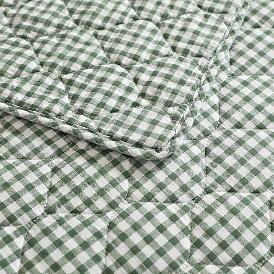 Laura Ashley Gracies Gingham Easy Care Quilt Set