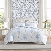 Laura Ashley Sophia Easy Care Duvet Cover Set, Color: Light Blue