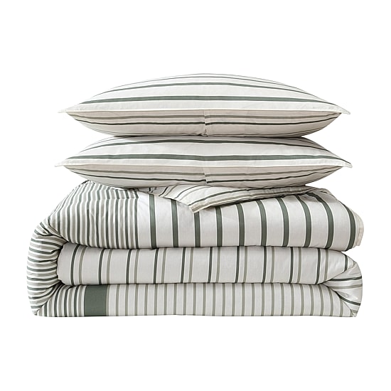 Eddie Bauer Cooper Stripe Midweight Easy Care Comforter Set