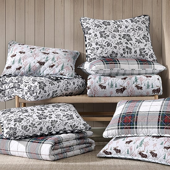 Eddie Bauer Holiday Plaid Easy Care Quilt Set