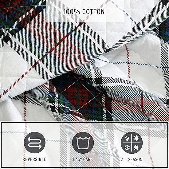 Eddie Bauer Holiday Plaid Easy Care Quilt Set