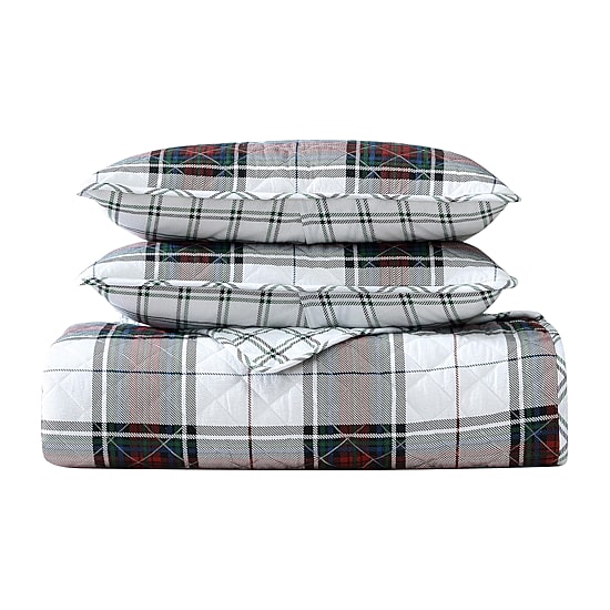 Eddie Bauer Holiday Plaid Easy Care Quilt Set