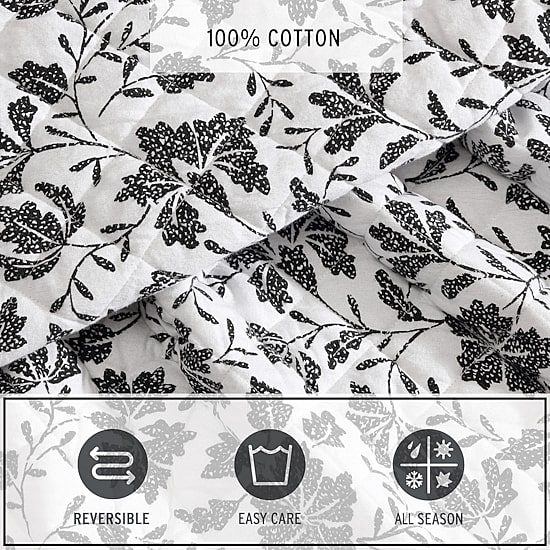 Eddie Bauer Woodblock Floral Easy Care Quilt Set