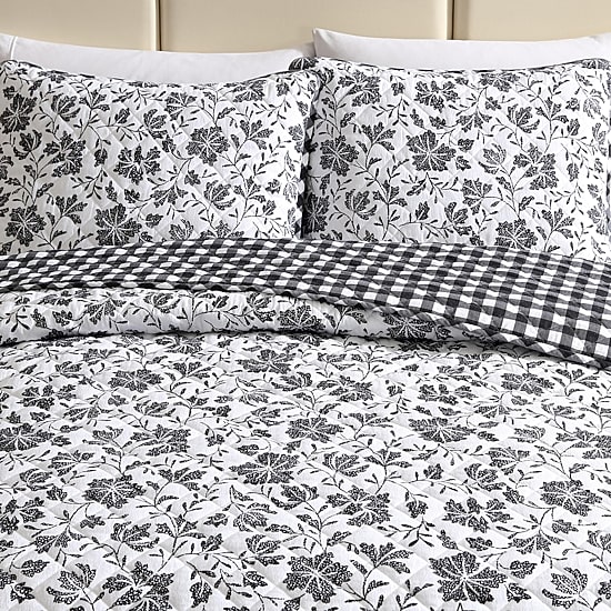 Eddie Bauer Woodblock Floral Easy Care Quilt Set