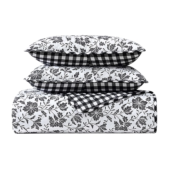 Eddie Bauer Woodblock Floral Easy Care Quilt Set