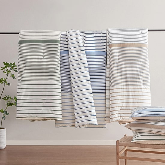Eddie Bauer Cooper Stripe Easy Care Duvet Cover Set