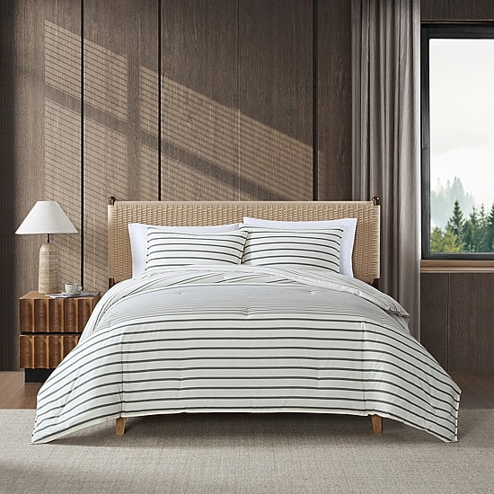 Eddie Bauer Cooper Stripe Easy Care Duvet Cover Set