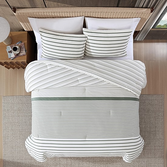 Eddie Bauer Cooper Stripe Easy Care Duvet Cover Set