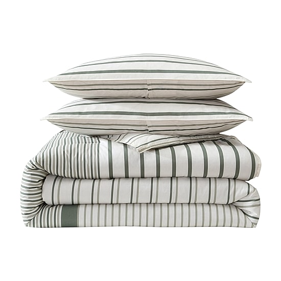 Eddie Bauer Cooper Stripe Easy Care Duvet Cover Set