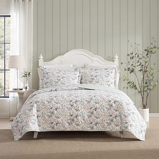 Laura Ashley Bramble Floral Easy Care Quilt Set