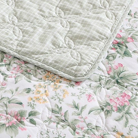 Laura Ashley Bramble Floral Easy Care Quilt Set
