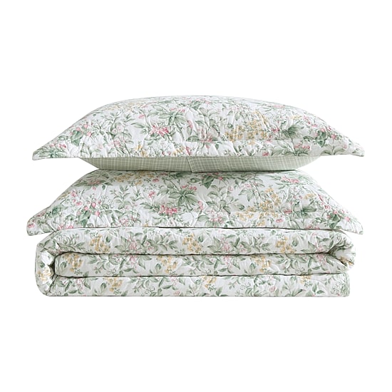 Laura Ashley Bramble Floral Easy Care Quilt Set
