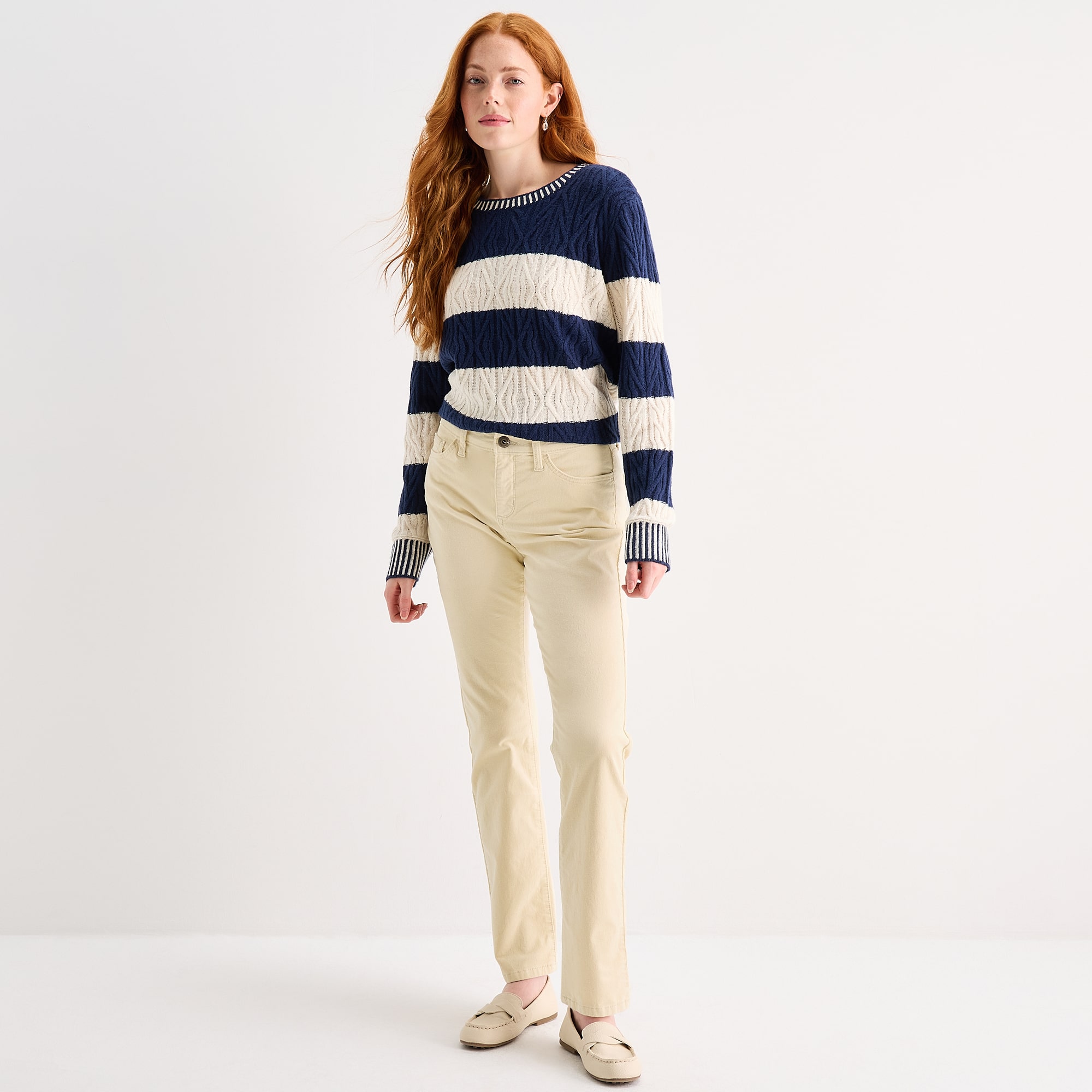 St. John's Bay Womens Mid Rise Straight Corduroy Pant