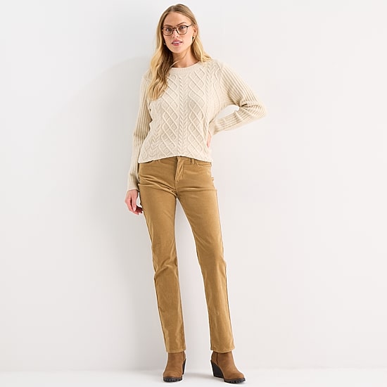 St. John's Bay Womens Mid Rise Straight Corduroy Pant