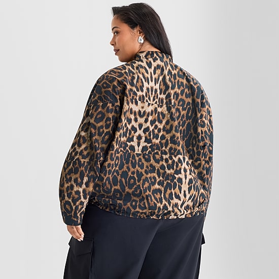 Ashley Graham Nylon Womens Plus Bomber Jacket