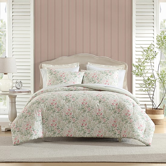 Laura Ashley Arden Floral Easy Care Complete Bedding Set with Sheets