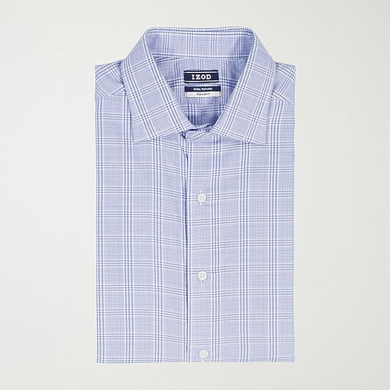 IZOD Royal Textured Mens Regular Fit Easy Care Wrinkle Free Long Sleeve Dress Shirt