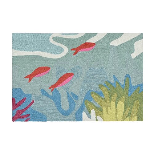 Liora Manne Ravella Ocean View Animal Hand Tufted Indoor Outdoor Rectangular Accent Rug, One Size, Blue