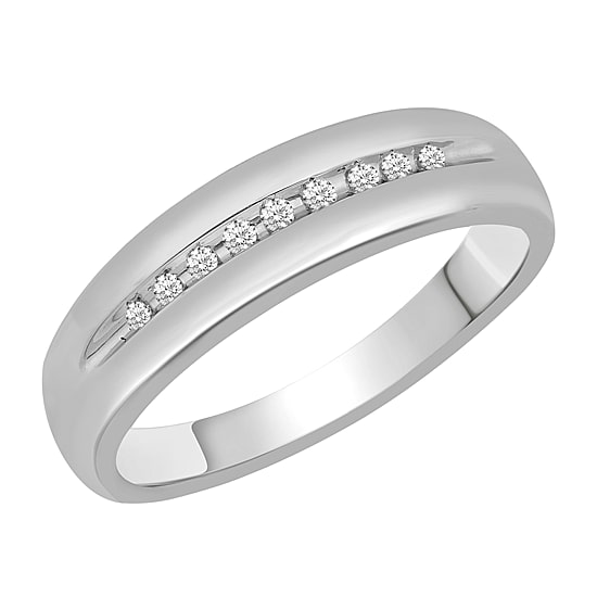Mens 1/10 CT. T.W. Natural Diamond 10K Gold Band