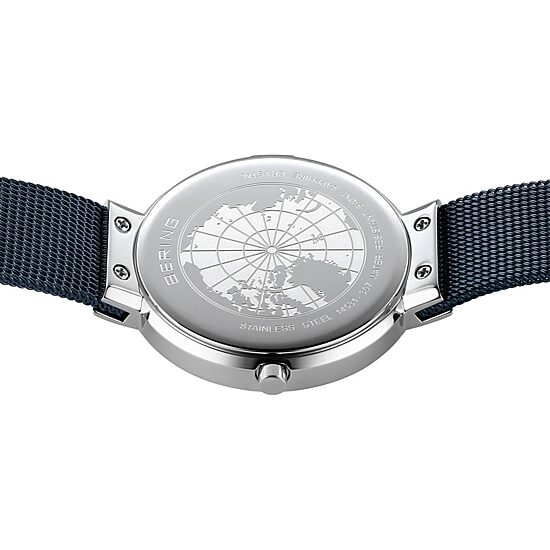 Bering Womens Blue Stainless Steel Bracelet Watch 14531-307