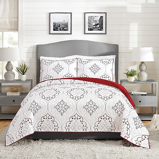 Modern Heirloom Chambers 3-pc. Embroidered Quilt Set