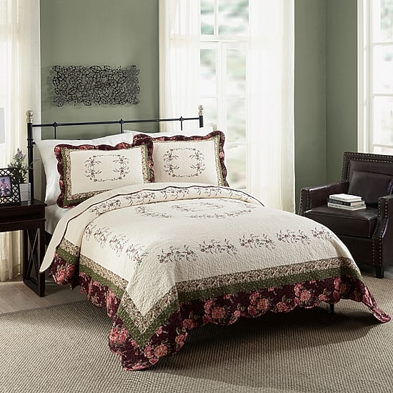Modern Heirloom Brooke 3-pc. Embroidered Quilt Set