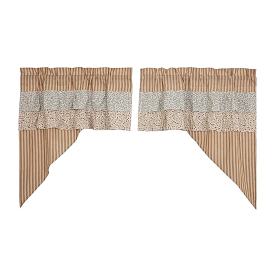 Vhc Brands Kaila Ticking Stripe Swag Rod Pocket Tailored Valance