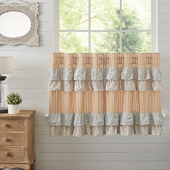 Vhc Brands Kaila Ticking Stripe 2-pc. Rod Pocket Window Tier