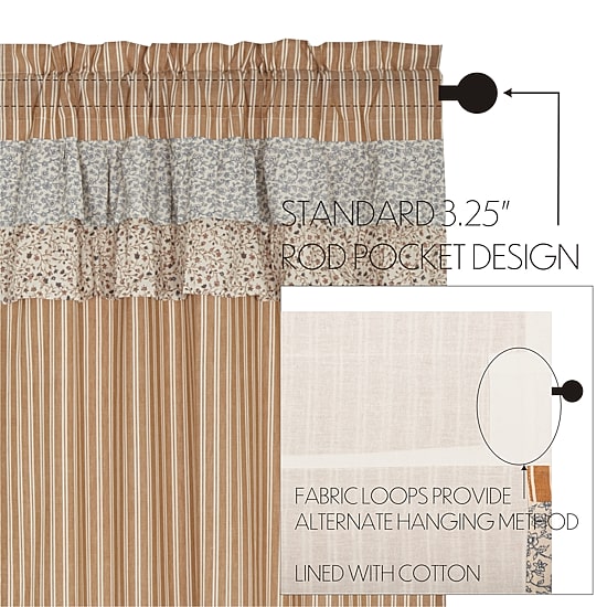 Vhc Brands Kaila Ticking Stripe 2-pc. Rod Pocket Window Tier