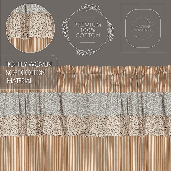 Vhc Brands Kaila Ticking Stripe Rod Pocket Tailored Valance