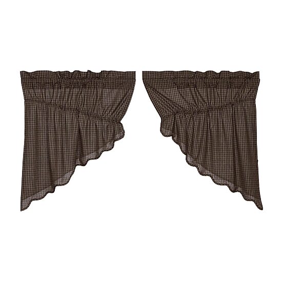 Vhc Brands Kettle Grove Plaid Prairie Swag Rod Pocket Scallop Valance