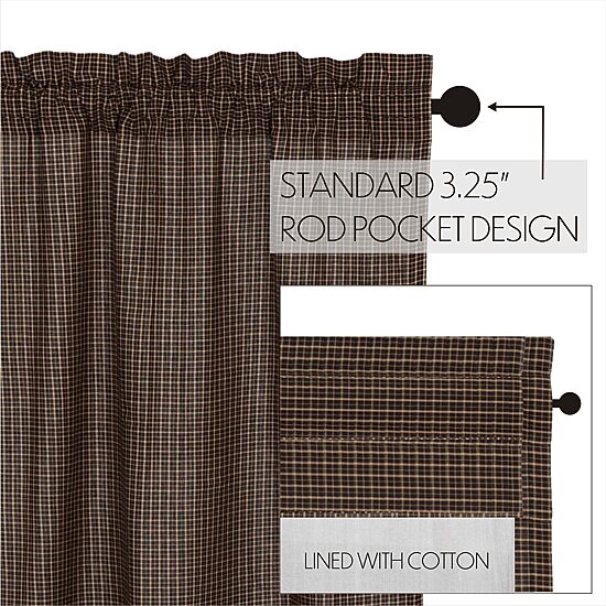 Vhc Brands Kettle Grove Plaid Swag Rod Pocket Scallop Valance