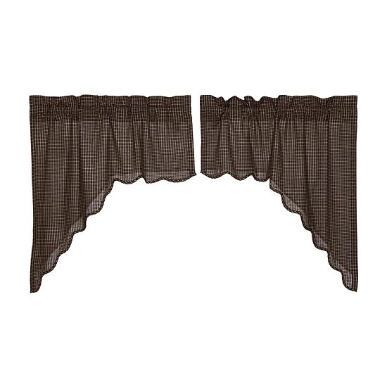 Vhc Brands Kettle Grove Plaid Swag Rod Pocket Scallop Valance