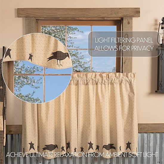 Vhc Brands Kettle Grove Crow 2-pc. Rod Pocket Window Tier