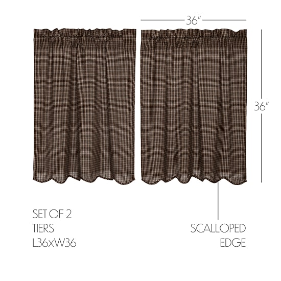 Vhc Brands Kettle Grove Plaid 2-pc. Rod Pocket Window Tier