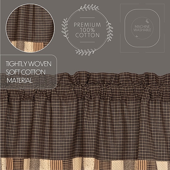 Vhc Brands Kettle Grove Patchwork Rod Pocket Tailored Valance