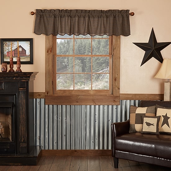 Vhc Brands Kettle Grove Plaid Rod Pocket Scallop Valance