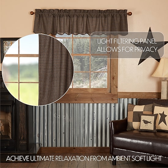 Vhc Brands Kettle Grove Plaid Rod Pocket Scallop Valance