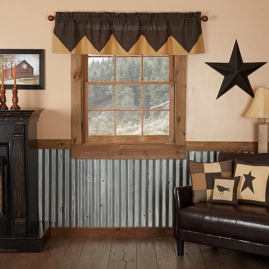 Vhc Brands Kettle Grove Plaid Layered Rod Pocket Tailored Valance