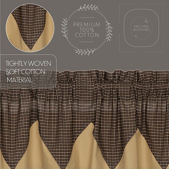 Vhc Brands Kettle Grove Plaid Layered Rod Pocket Tailored Valance
