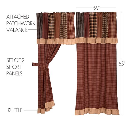 Vhc Brands Maisie Attach Patch Rod Pocket Light-Filtering Set of 2 Curtain Panel