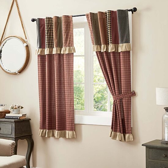 Vhc Brands Maisie Attach Patch Rod Pocket Light-Filtering Set of 2 Curtain Panel