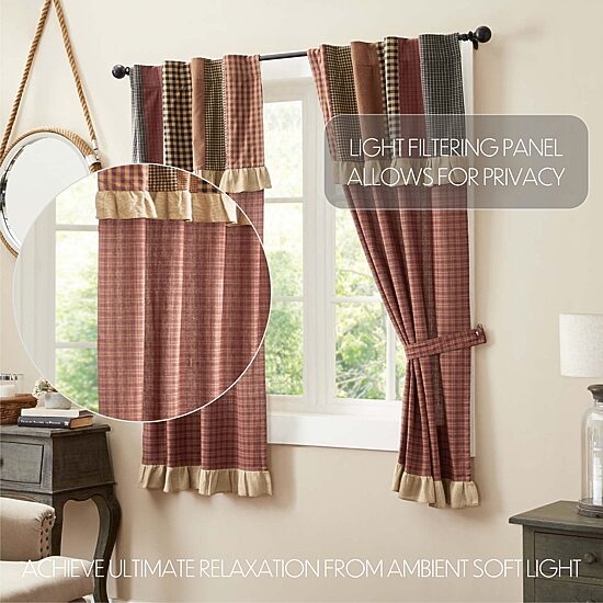 Vhc Brands Maisie Attach Patch Rod Pocket Light-Filtering Set of 2 Curtain Panel