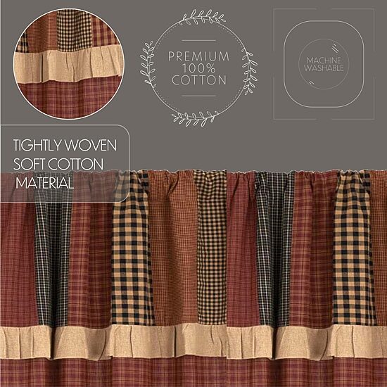 Vhc Brands Maisie Attach Patch Rod Pocket Light-Filtering Set of 2 Curtain Panel