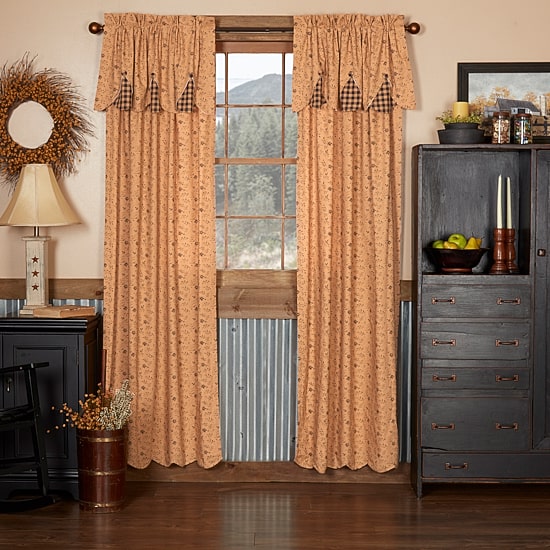 Vhc Brands Maisie Attach Scalloped Rod Pocket Light-Filtering Set of 2 Curtain Panel