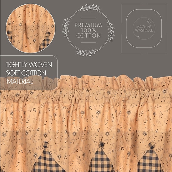 Vhc Brands Maisie Attach Scalloped Rod Pocket Light-Filtering Set of 2 Curtain Panel