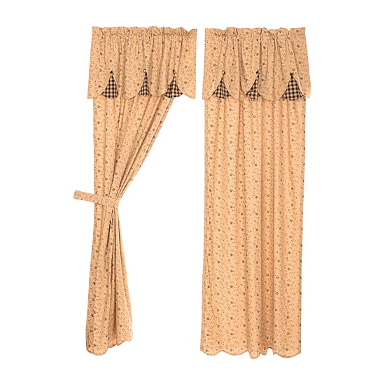 Vhc Brands Maisie Attach Scalloped Rod Pocket Light-Filtering Set of 2 Curtain Panel