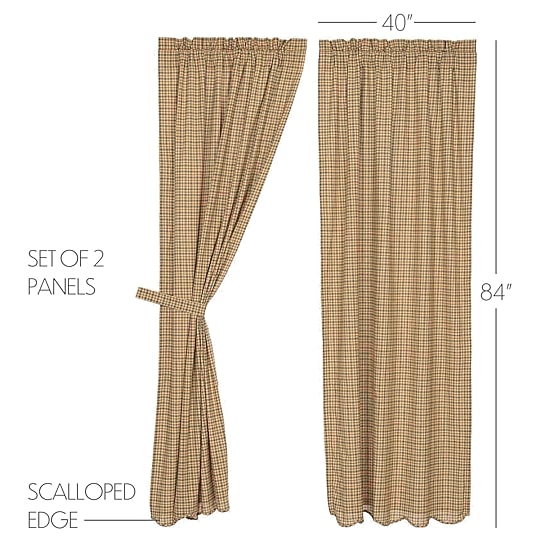 Vhc Brands Millsboro Rod Pocket Light-Filtering Set of 2 Curtain Panel