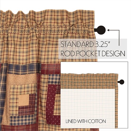 Vhc Brands Millsboro Patchwork Rod Pocket Tailored Valance